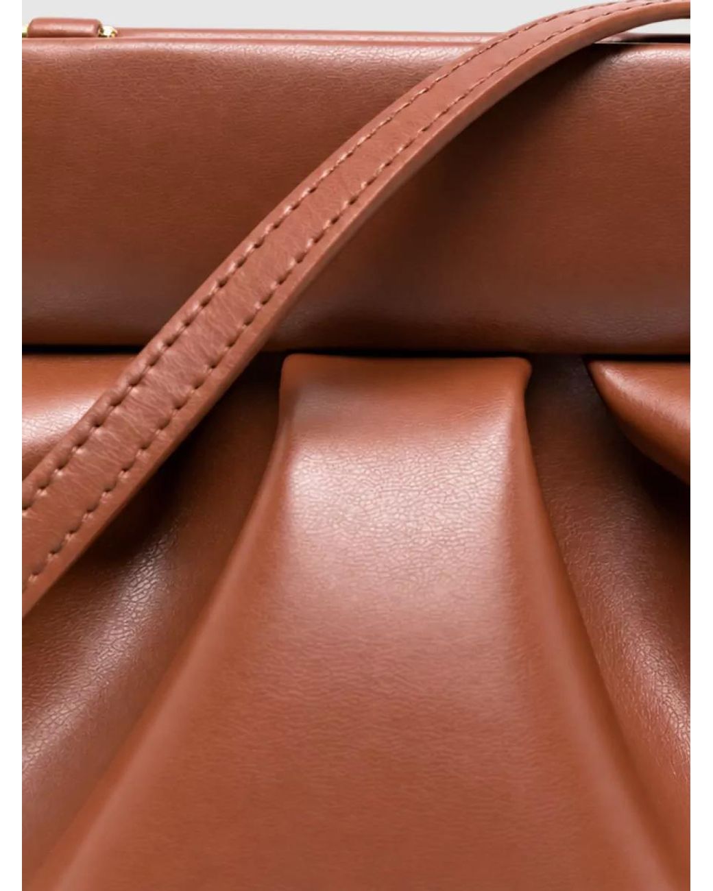 THEMOIRÈ Brown Bios Medium Ruched Clutch Bag