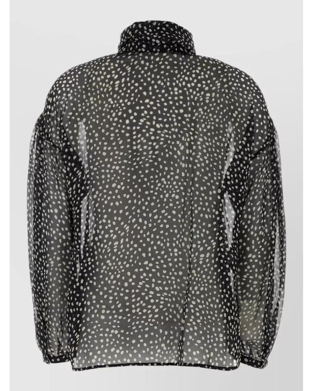 Max Mara Black Printed Silk Blouse