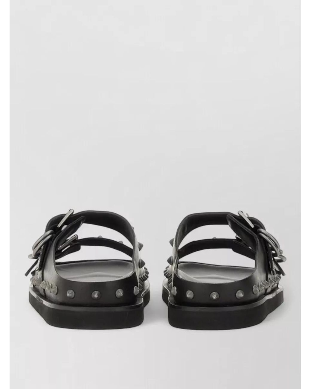 Ash Gray Leather Slides