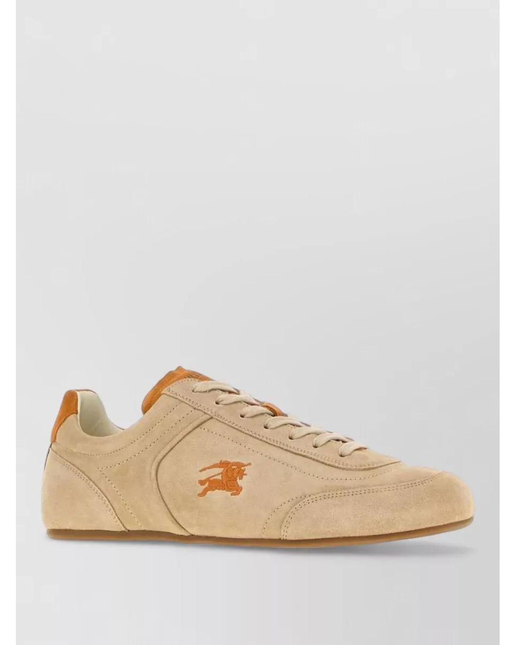 Burberry Natural Suede Leather Lace-Up Sneakers for men