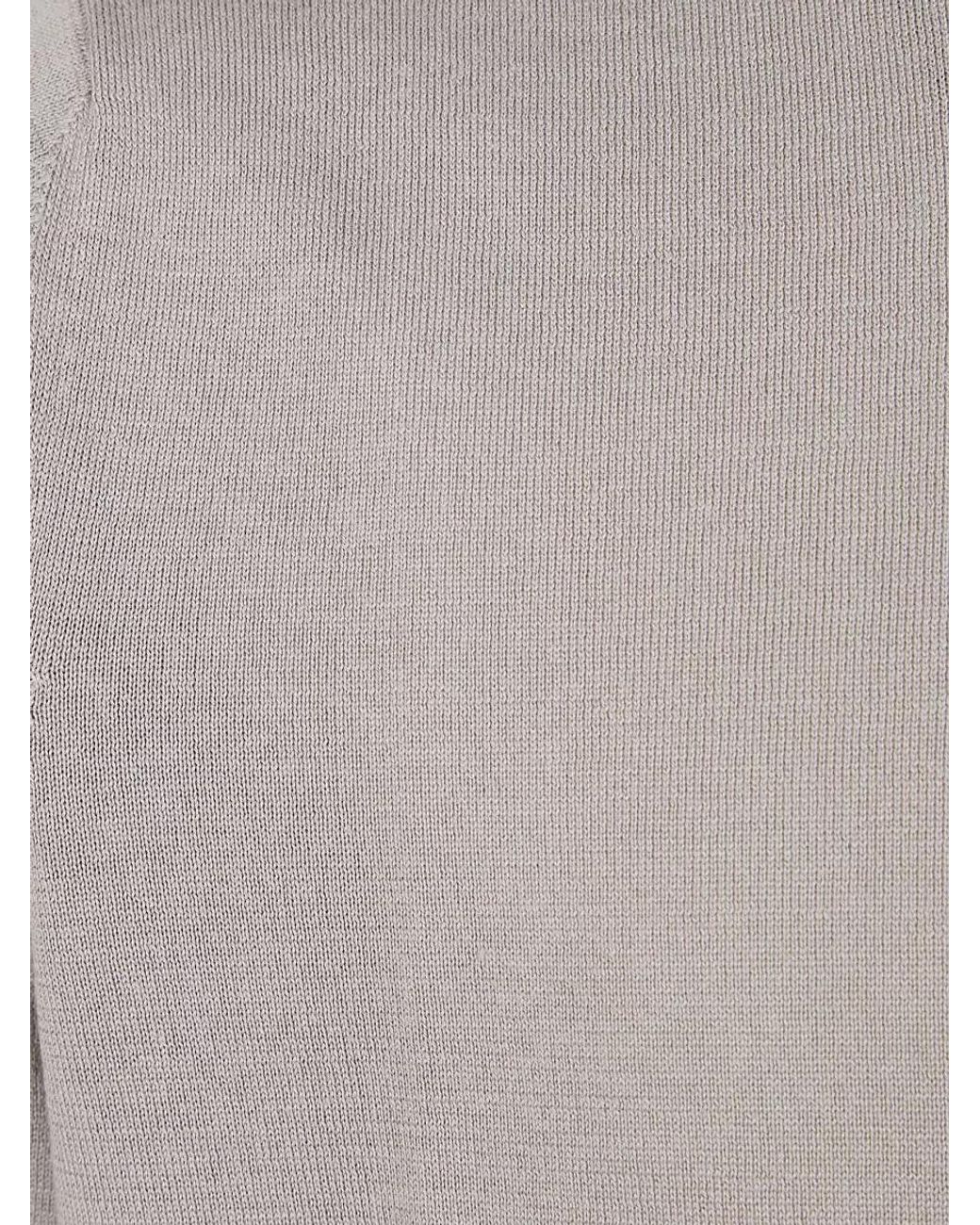 Lardini Gray Fine-Knit Cotton Crew-Neck Short-Sleeve Jumper for men