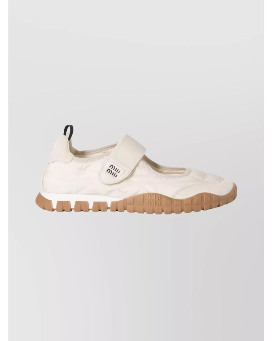 Miu Miu Metallic Technical Fabric Ballerina Shoes