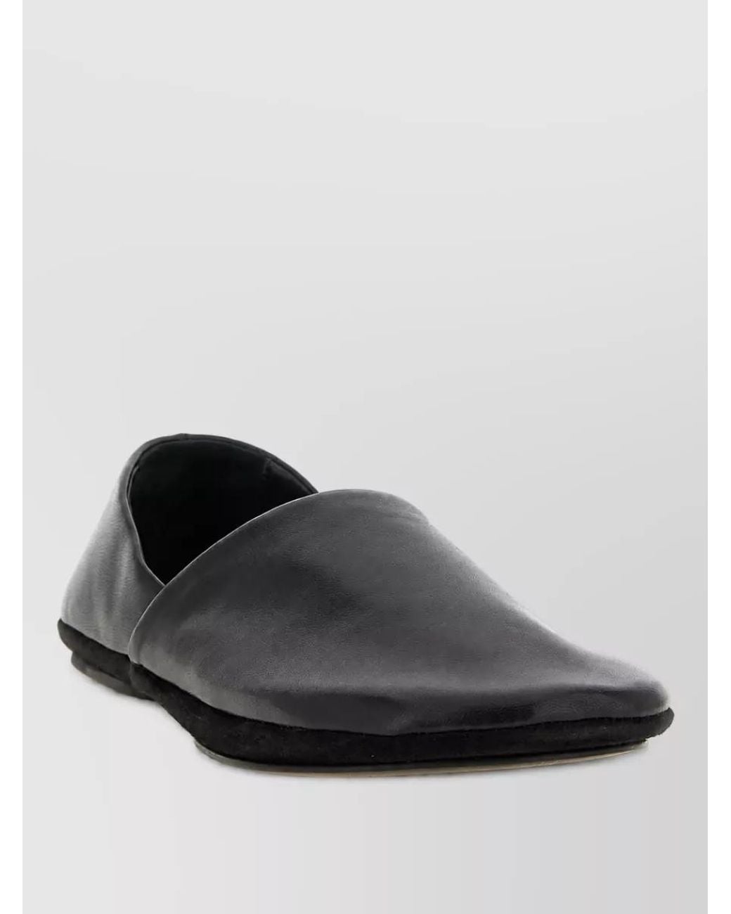 Lemaire Black Leather Slipper Loafers for men