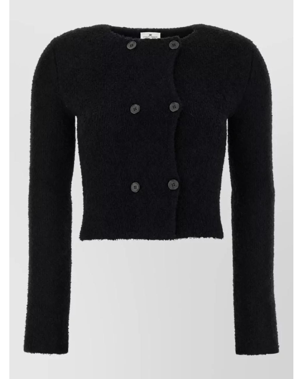 Courreges Black Merino Wool Cardigan