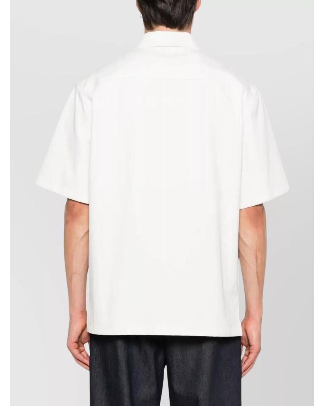Givenchy White Cotton Short-Sleeve Logo-Embroidered Shirt for men