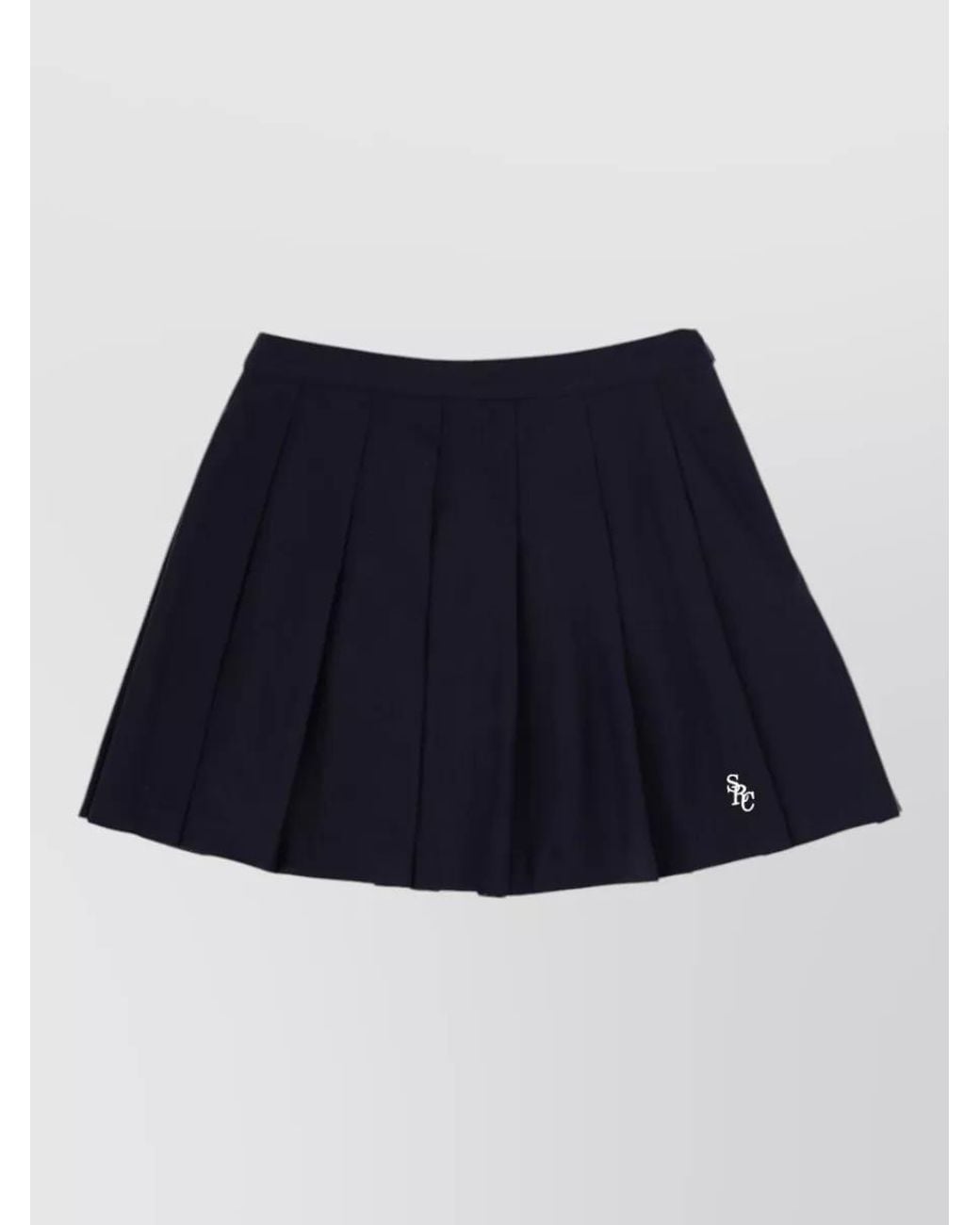 Sporty & Rich Blue Wool Pleated Mini Skirt