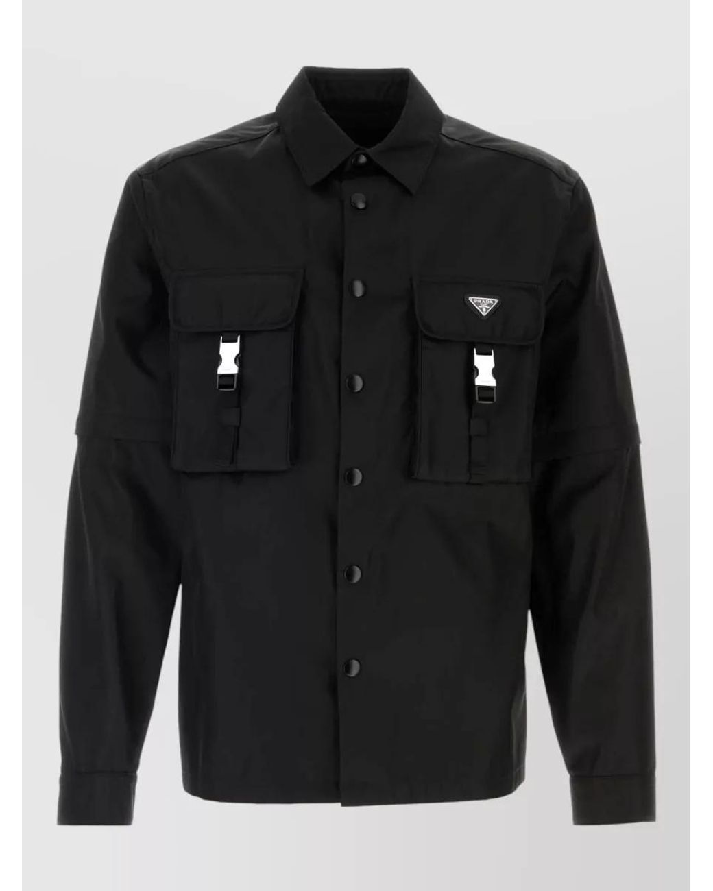 Prada Black Recycled Polyamide Shirt Jacket for men