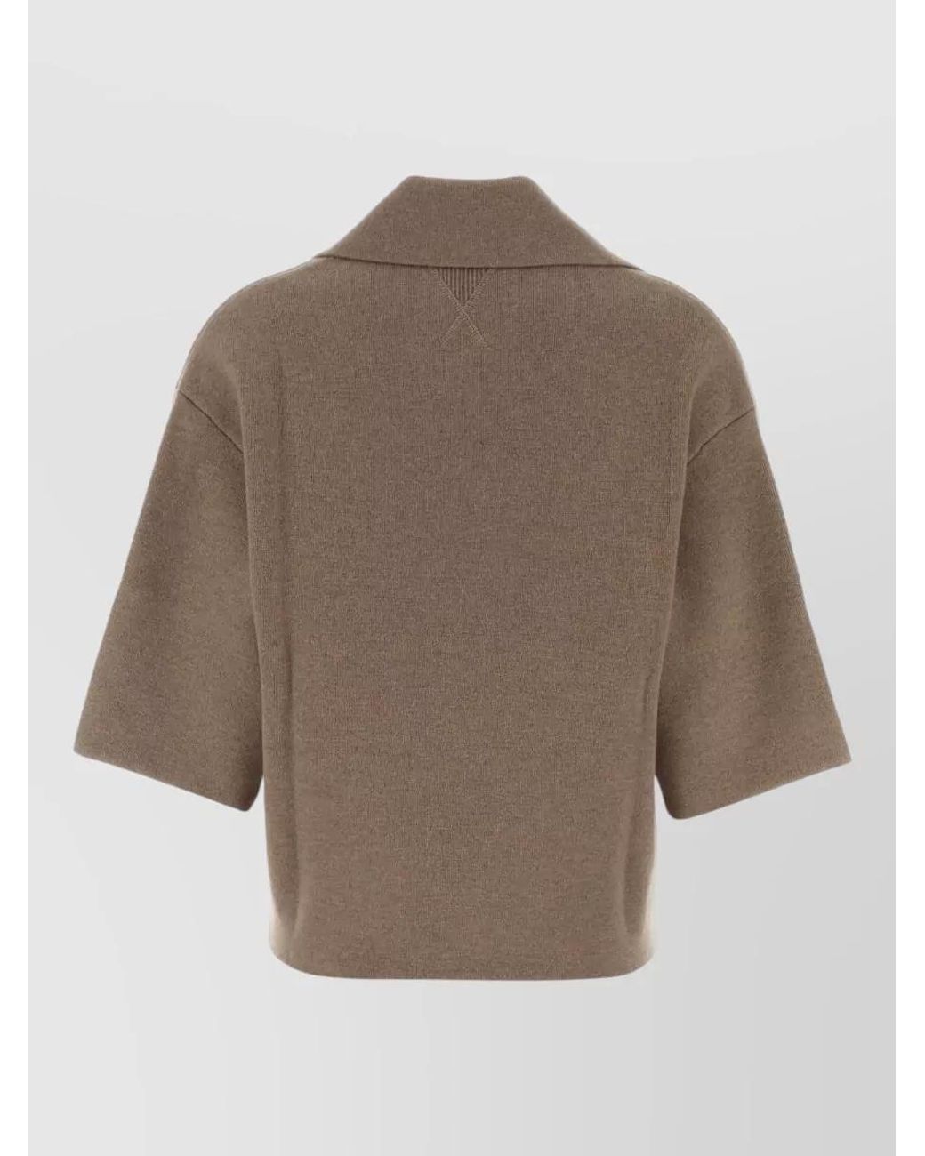 Bottega Veneta Natural Cashmere Polo Sweatshirt