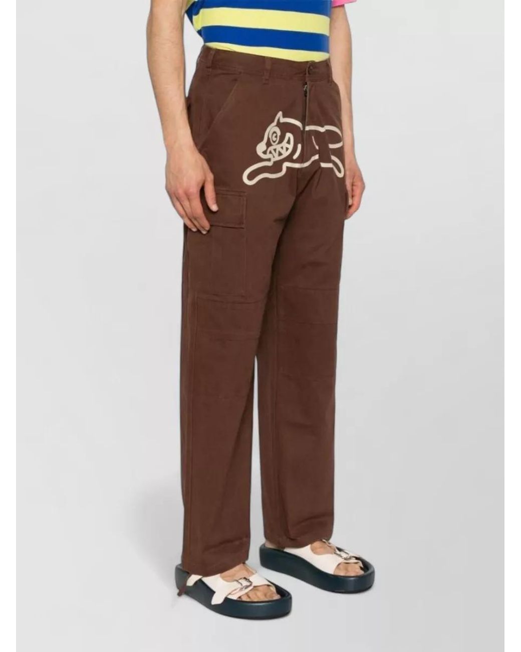 ICECREAM Brown Cotton Cargo Shorts for men