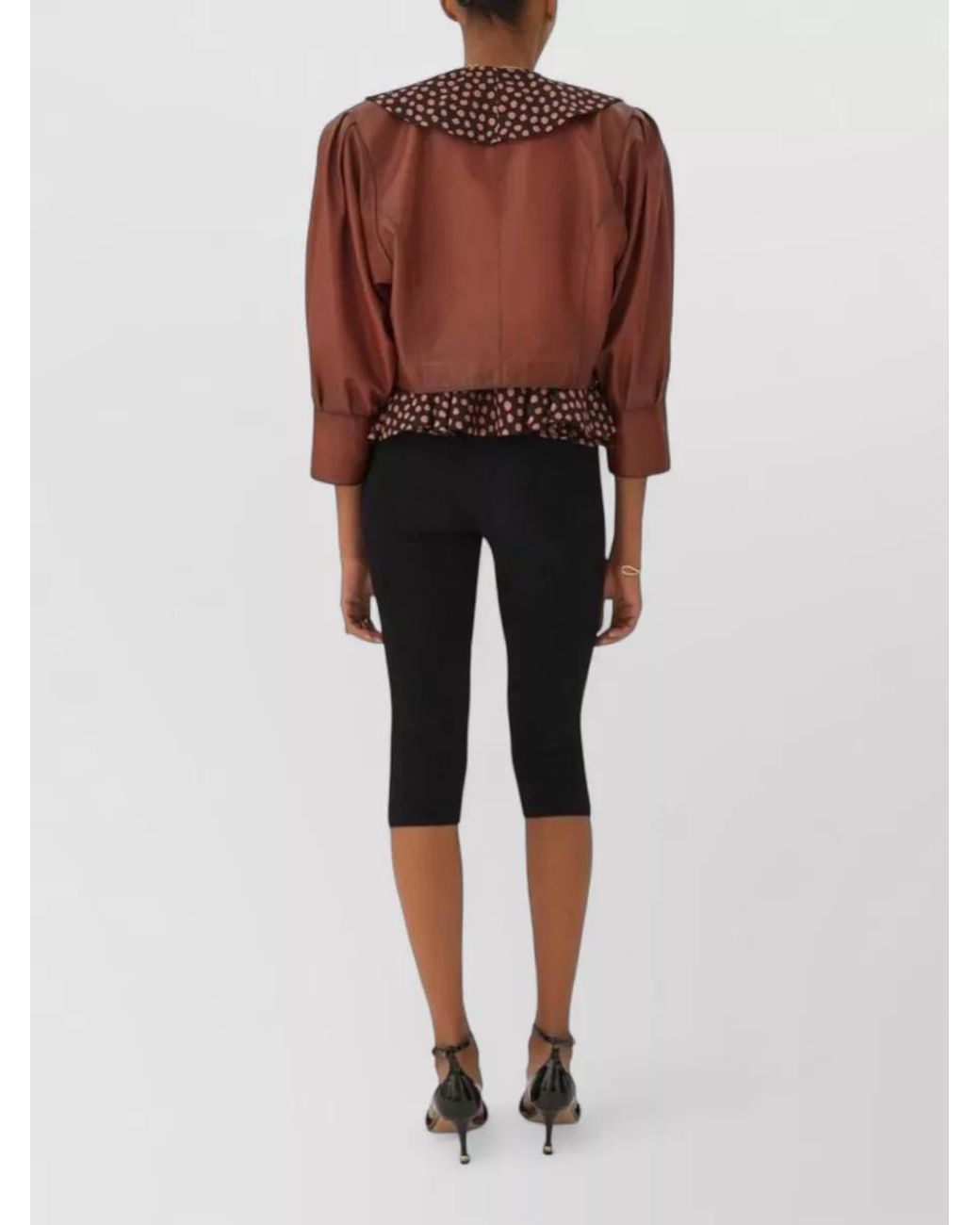 Chloé Red Lamb Leather Cropped Collarless Jacket