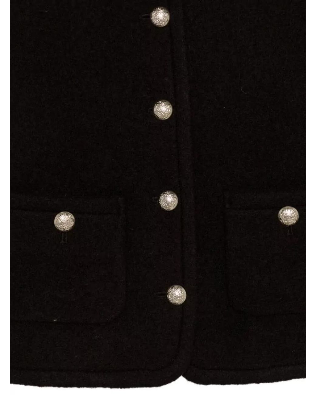 DUNST Black Wool Tweed Single-Breasted Coat