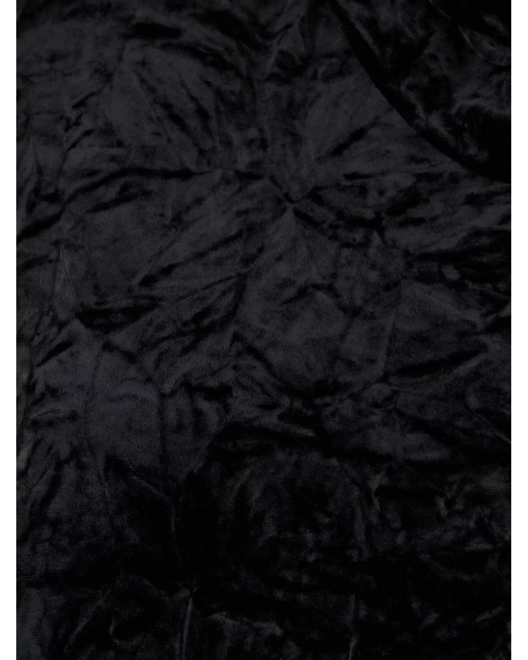 Saint Laurent Black Velvet Padded Turtleneck Top