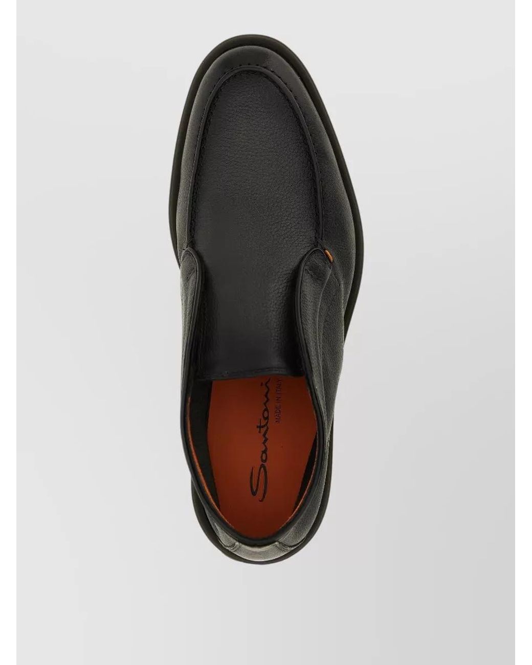 Santoni Black Leather Ankle Boots for men