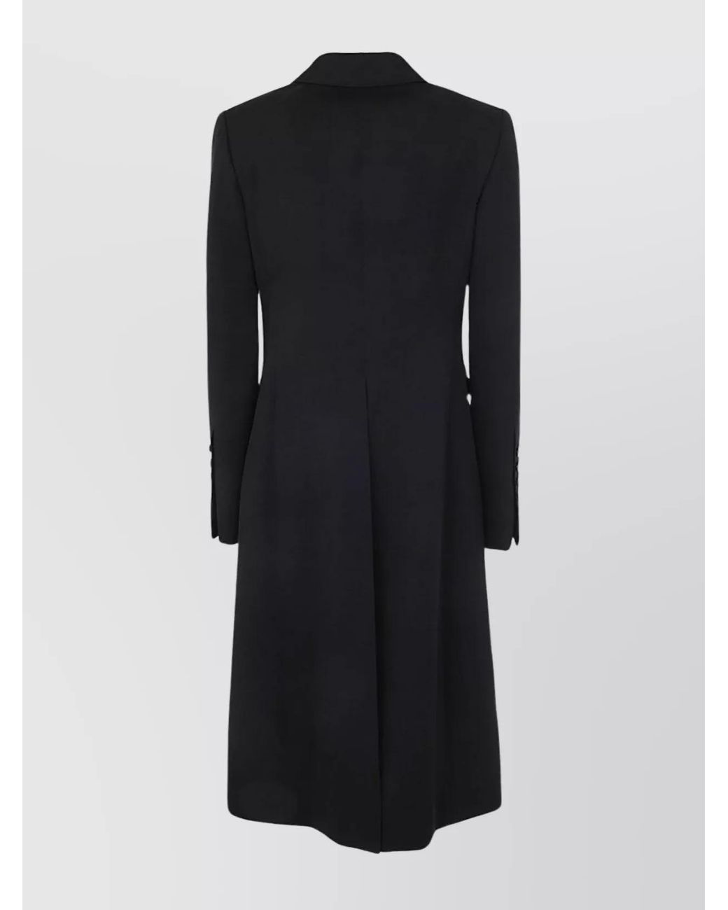 SAPIO Black Wool Double-Breasted Coat