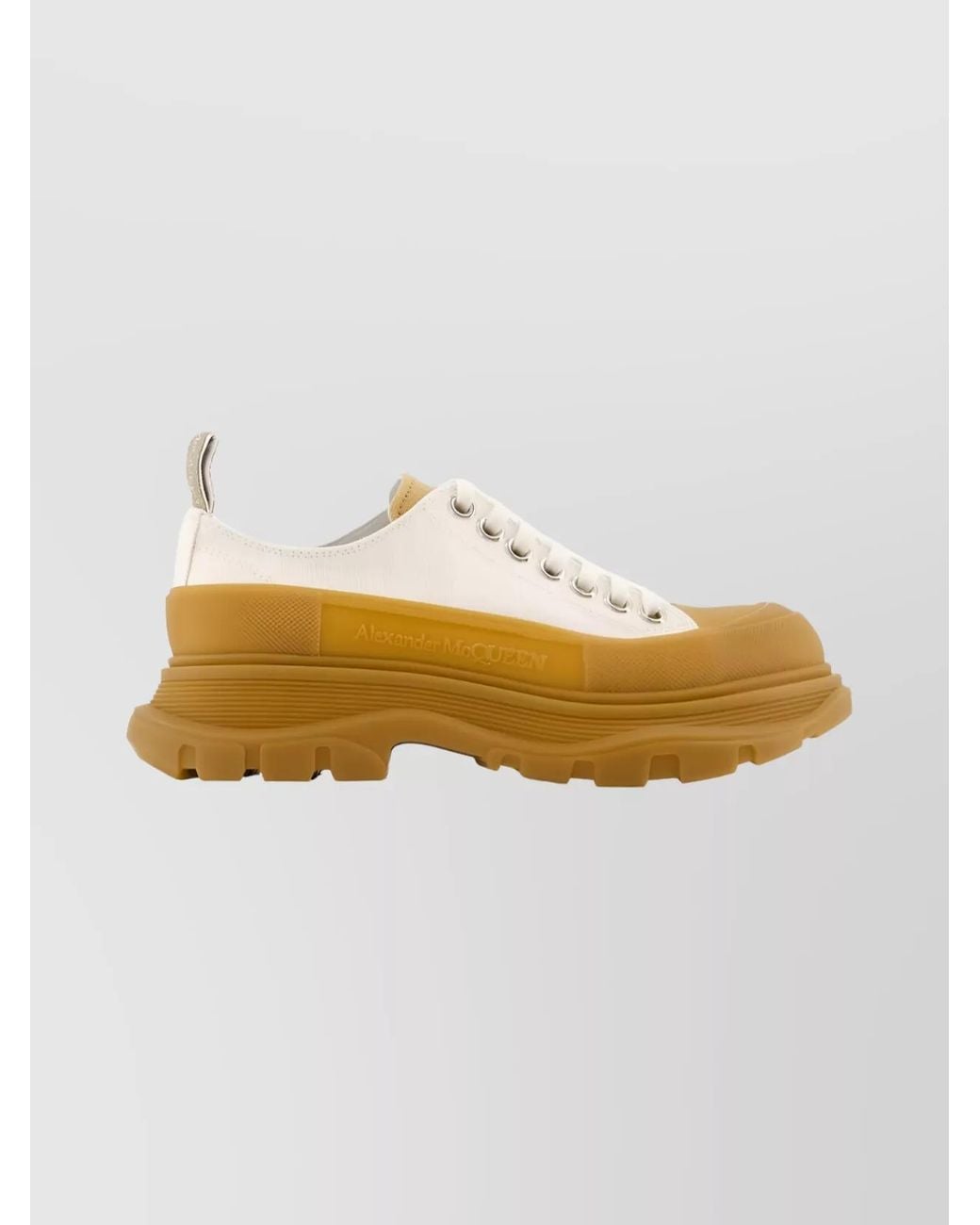 McQueen Orange Leather Low-Top Sneakers