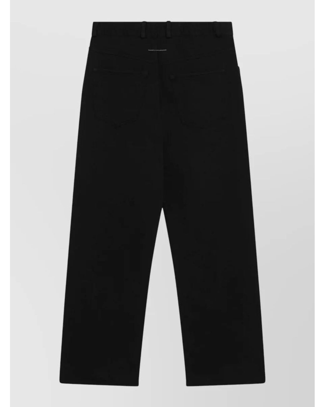 MM6 by Maison Margiela Black Wide-Leg Raw-Hem Denim Trousers for men