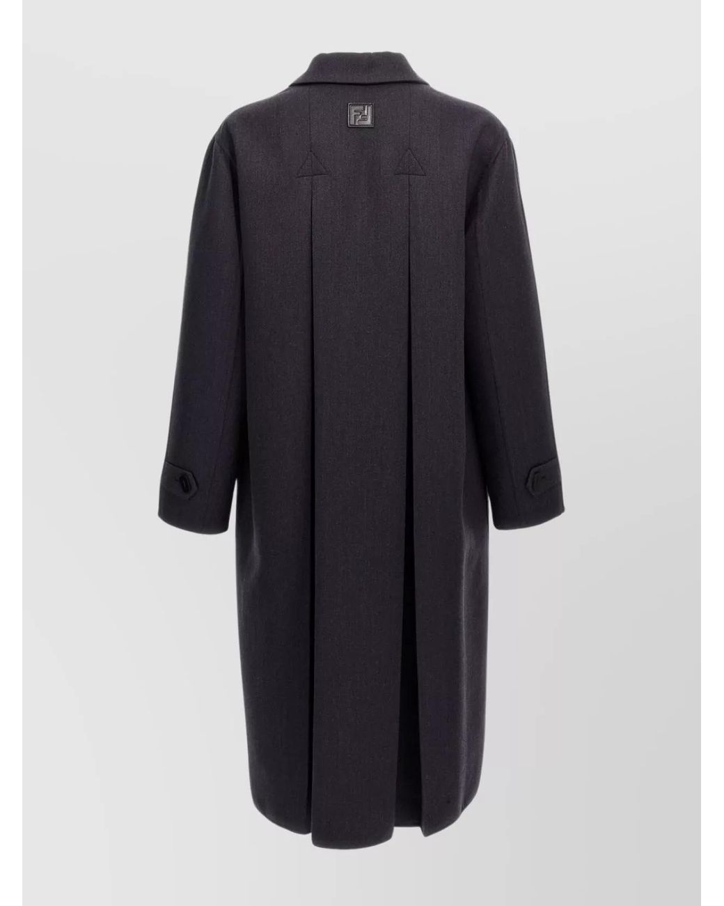 Fendi Blue Virgin Wool Single Breasted Coat for men