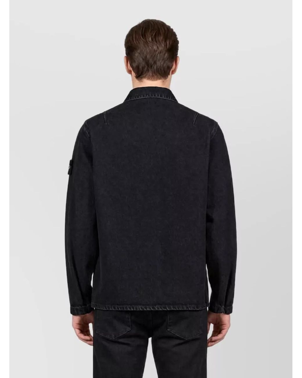 Stone Island Black Denim Regular-Fit Shirt Jacket for men