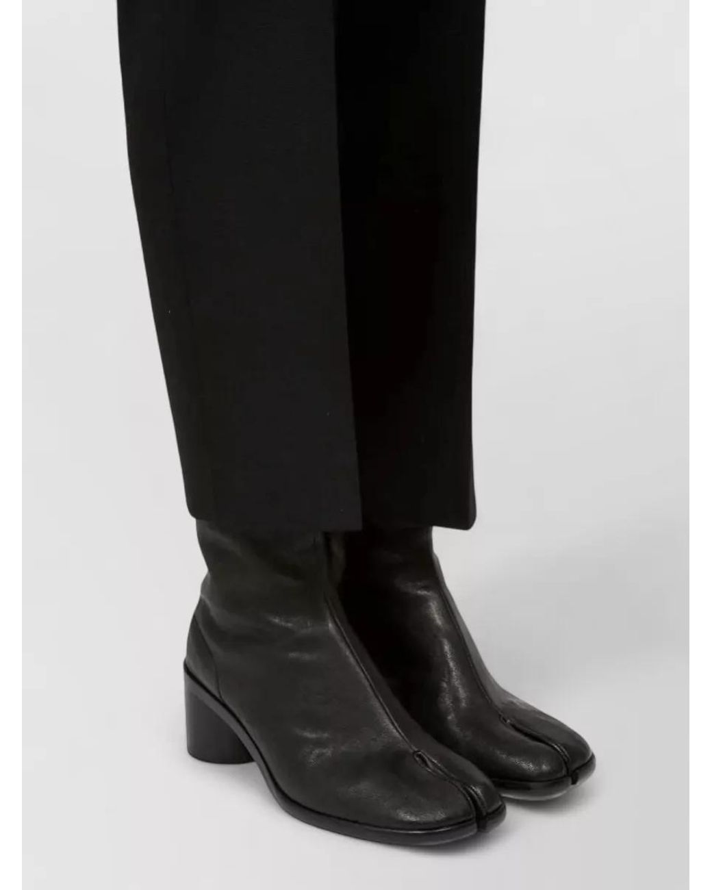 Maison Margiela Black Leather Tabi Ankle Boots for men