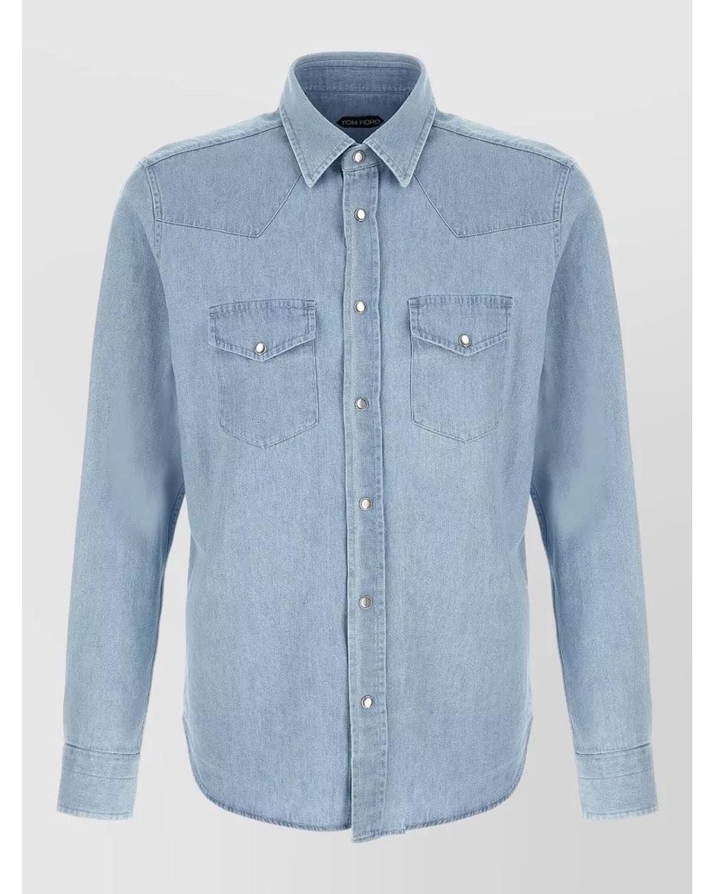 Tom Ford Blue Denim Western Shirt for men