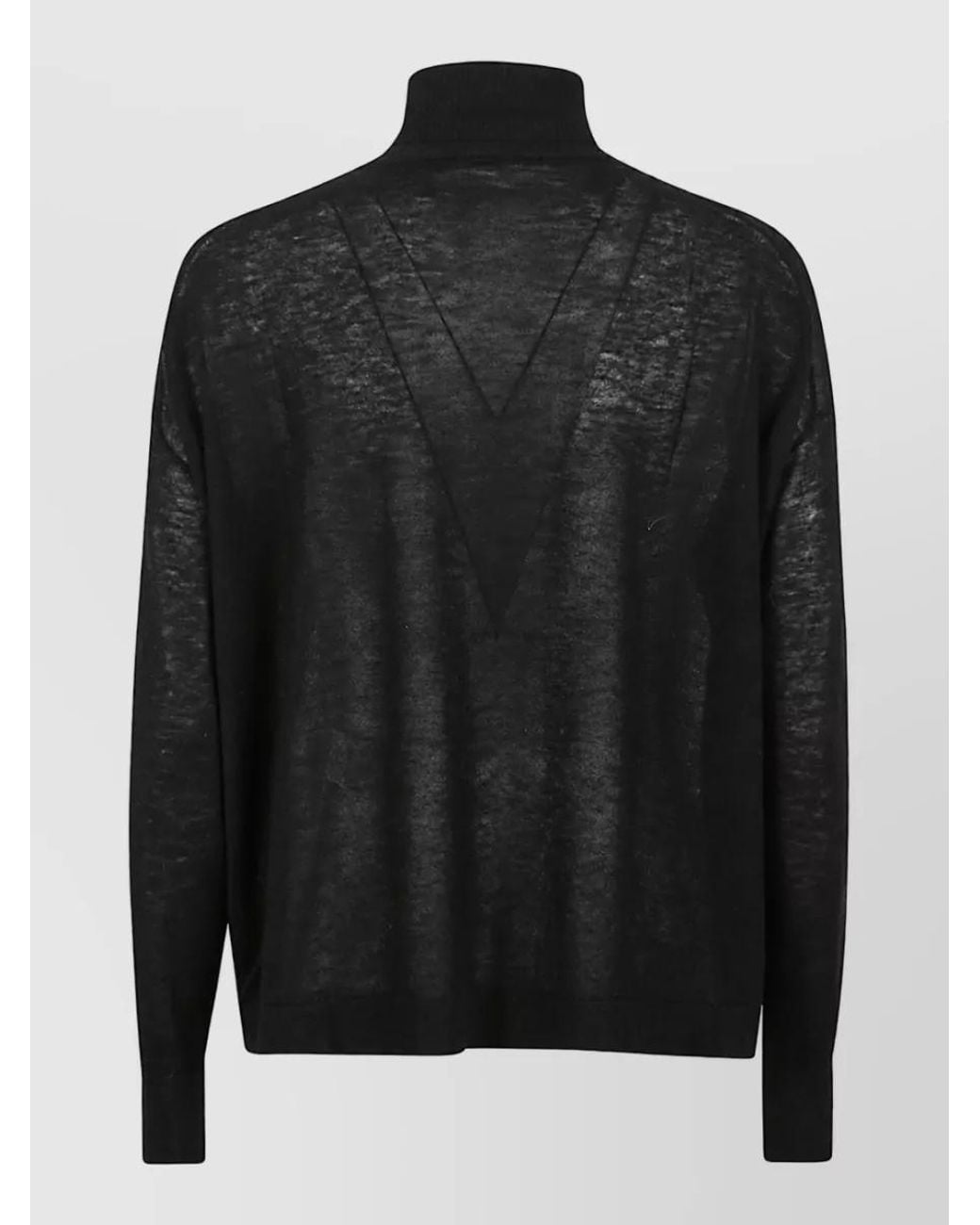 C.t. Plage Black Cashmere Turtleneck Long-Sleeve Sweater