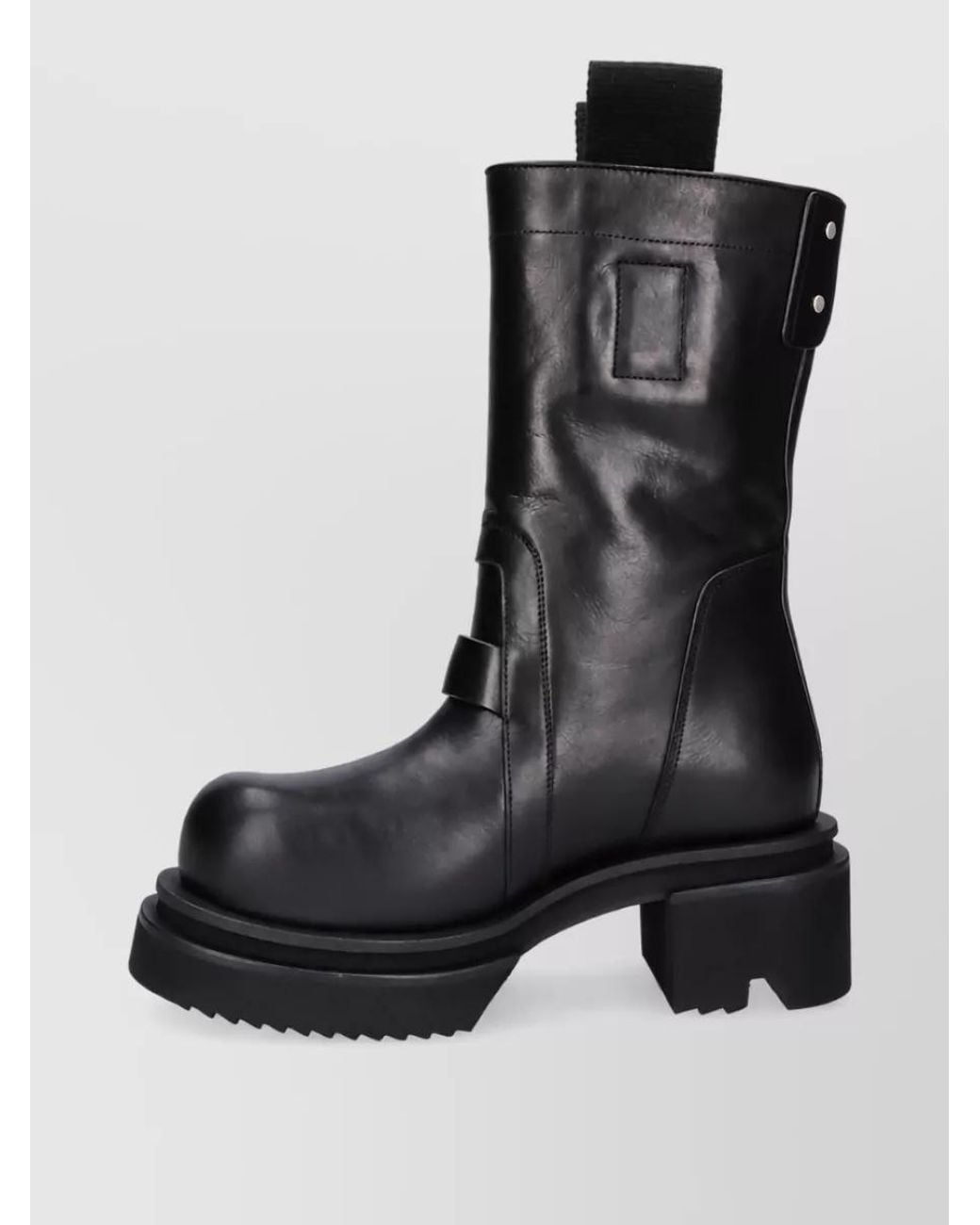 Rick Owens Black Leather Ankle Boots