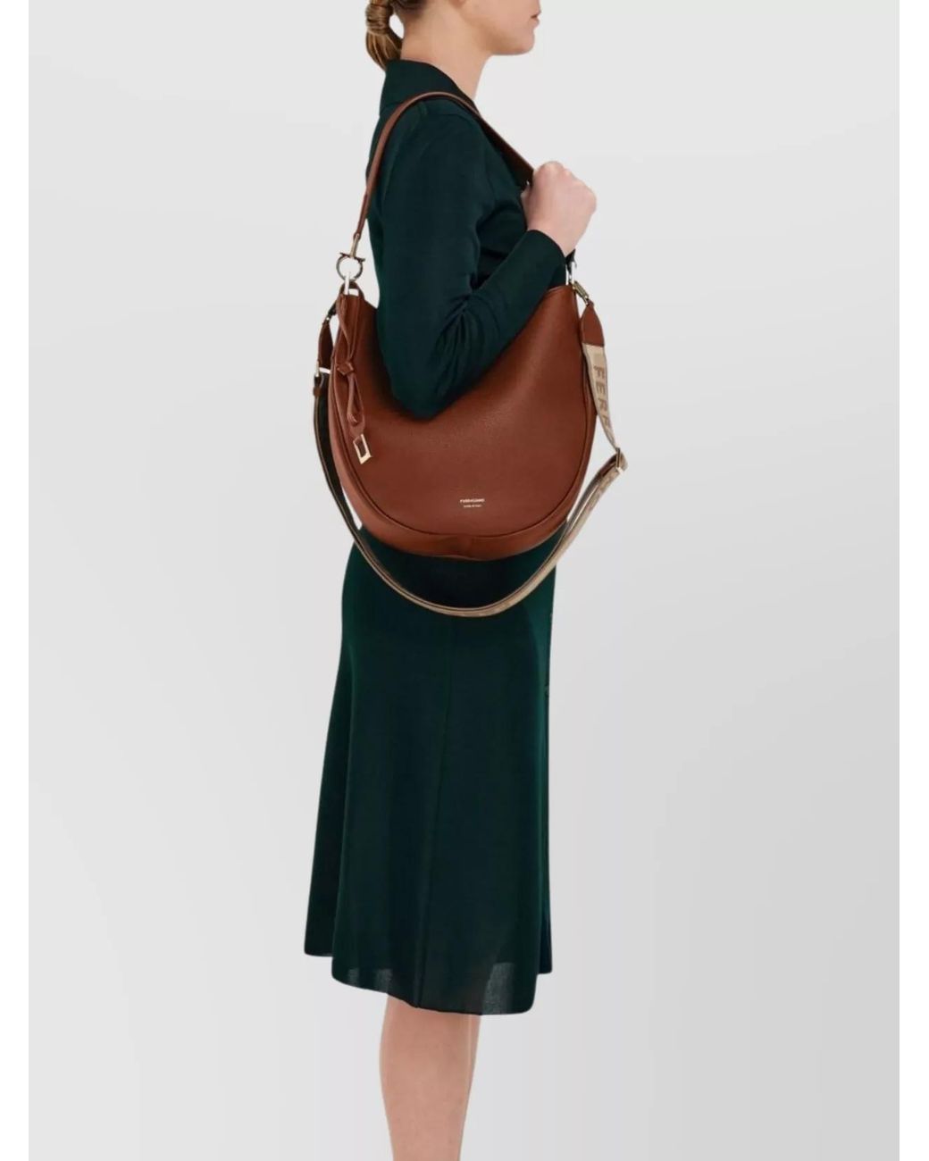 Ferragamo White Medium Calf Leather Hobo Bag