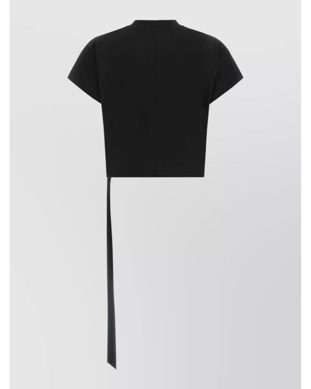 Rick Owens Black Cotton Cropped Short-Sleeve T-Shirt