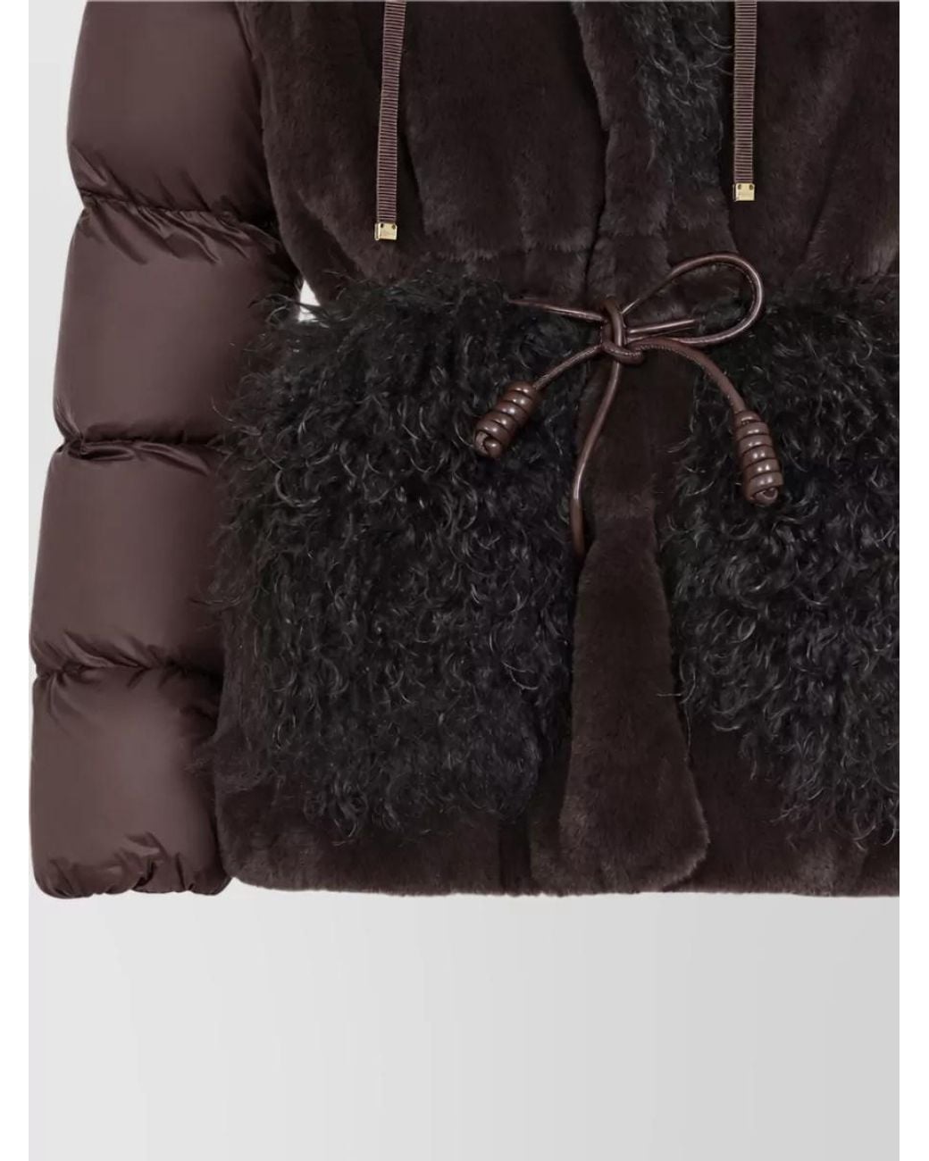 Moncler Black Down Fur Trimmed Quilted Puffer Jacket