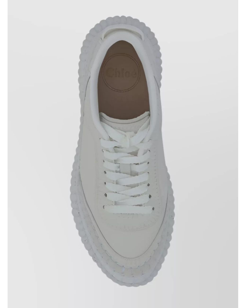 Chloé Gray Leather Low-Top Sneakers