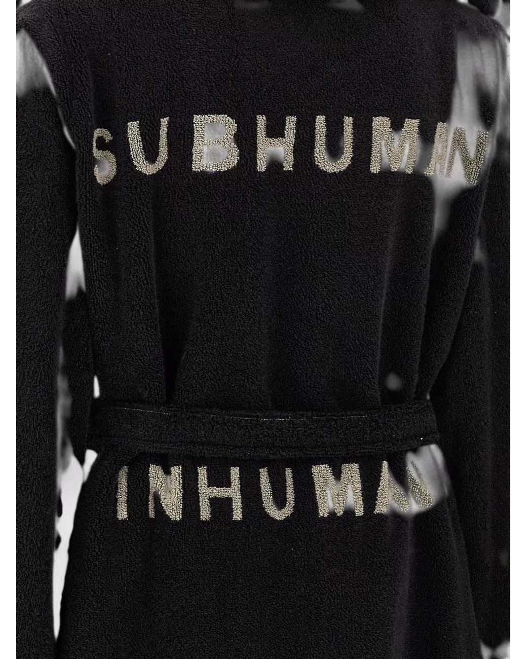 Rick Owens Black Hooded Cotton Terry Bathrobe