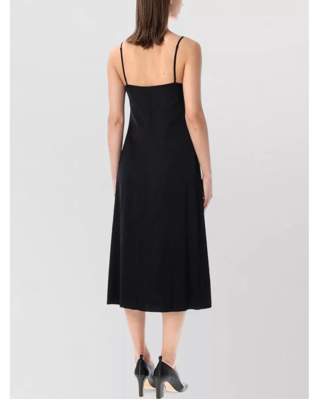 Acne White Satin Lace-Trim Midi Slip Dress