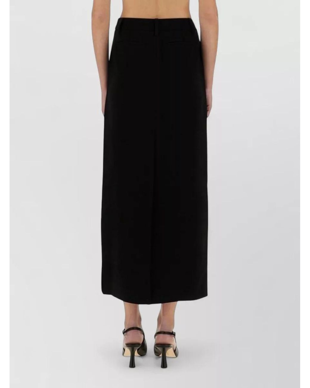 Michael Kors Black Textured Maxi Skirt