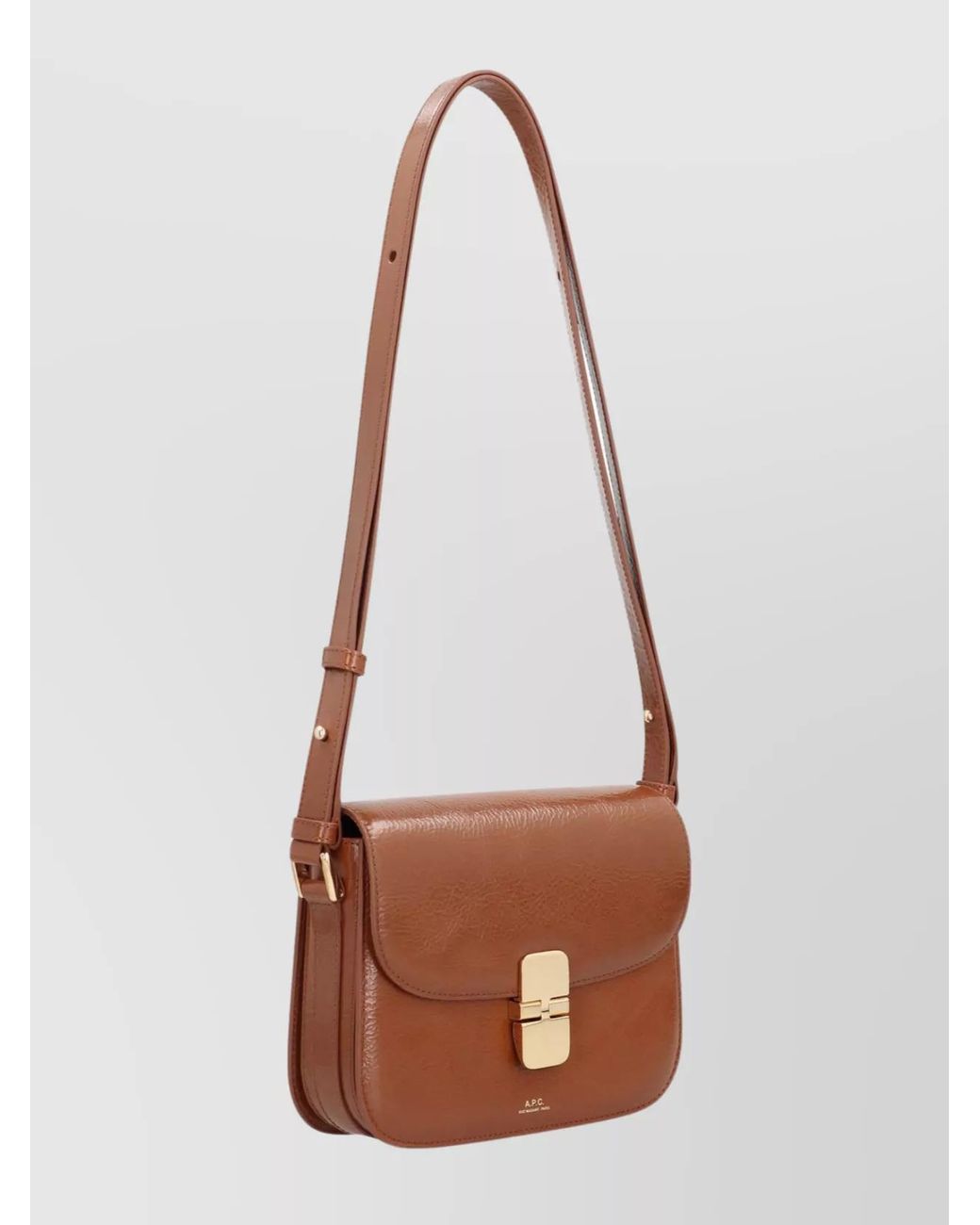 A.P.C. White Grace Small Leather Shoulder Bag