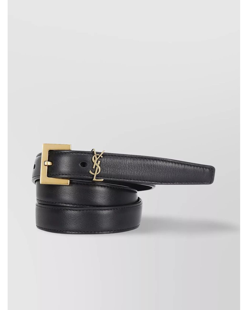 Saint Laurent Metallic Leather Slim Belt