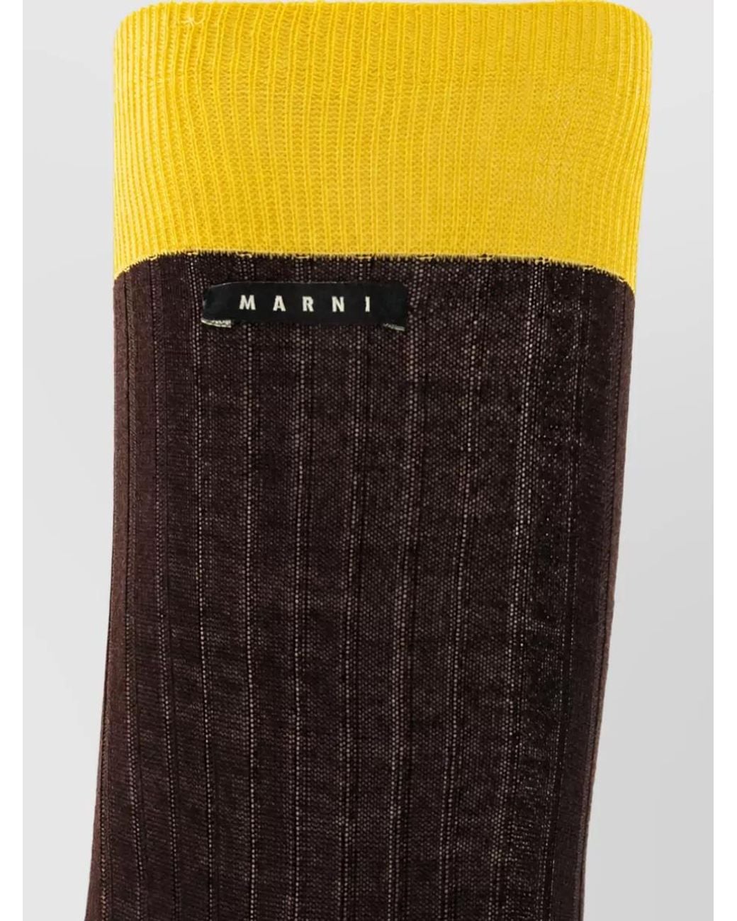 Marni Black Ribbed Cotton Mid-Calf Socks for men