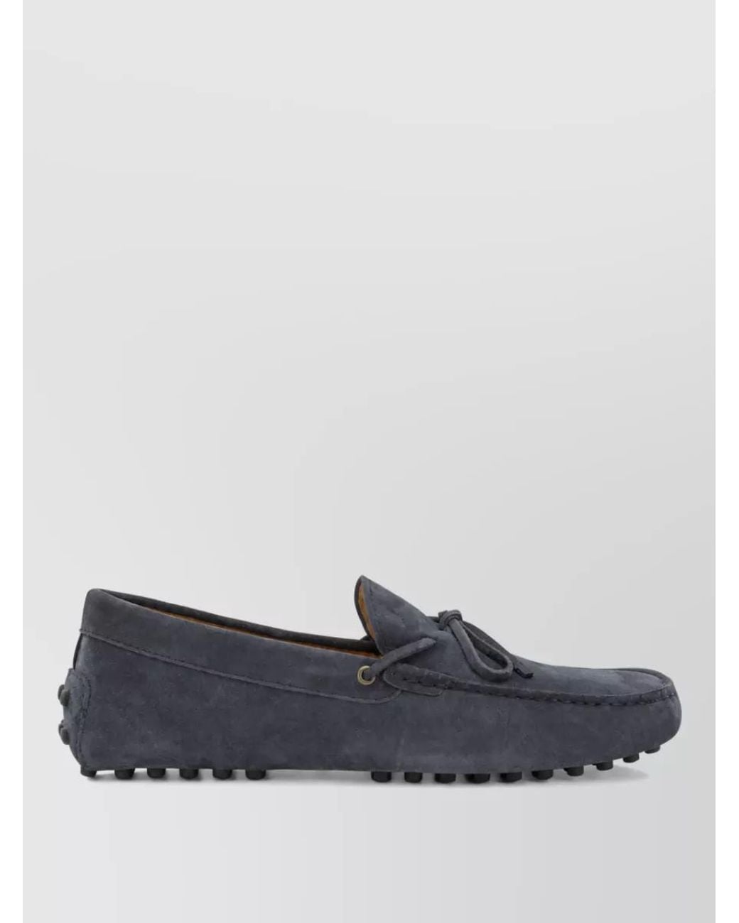 Tod's Gray Leather Boat Shoes for men