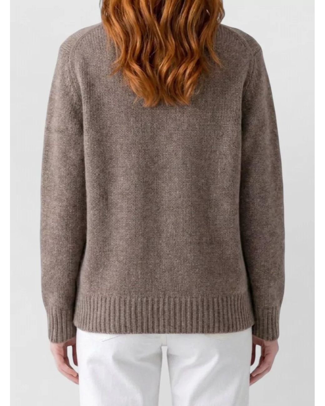 The Row Brown Cashmere Ribbed Turtleneck Jumper