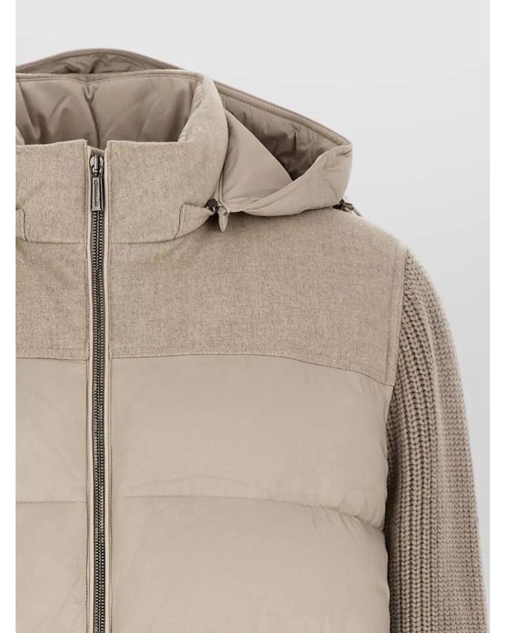 Moorer Natural Wool Cashmere Quilted Down Padded Coat for men