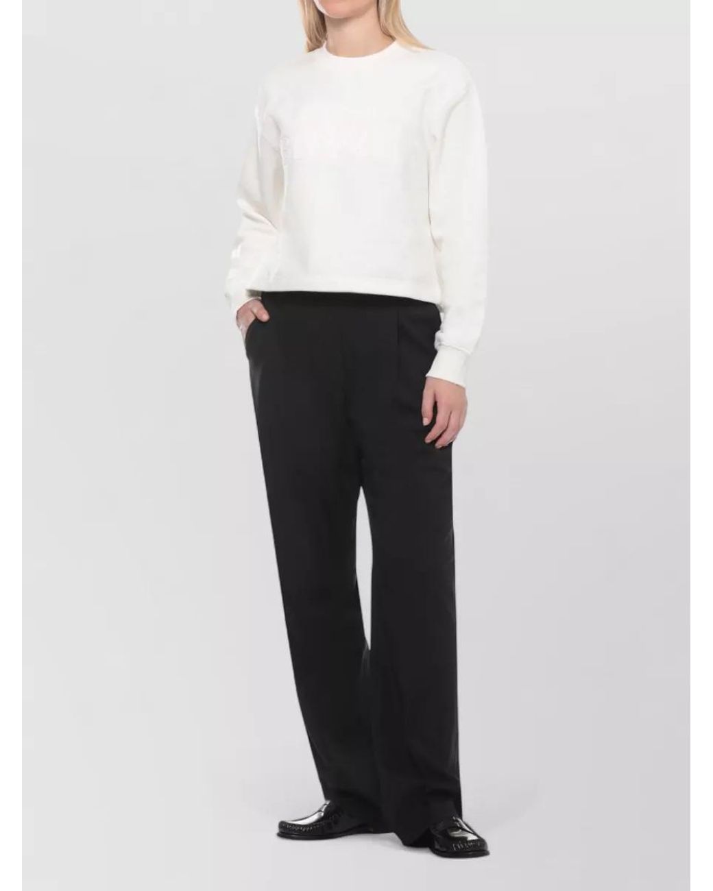 Casablanca White Cotton Cashmere-Blend Long-Sleeve Sweatshirt