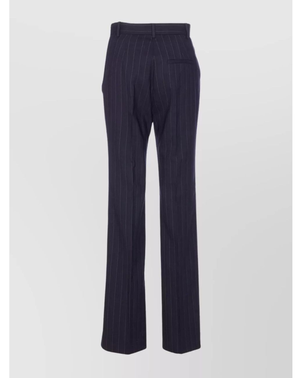 Pinko Blue Striped Regular-Fit Straight Trousers