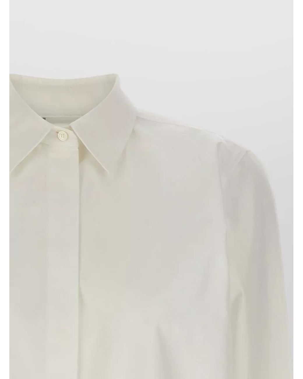 Max Mara White Cotton Long-Sleeve Shirt