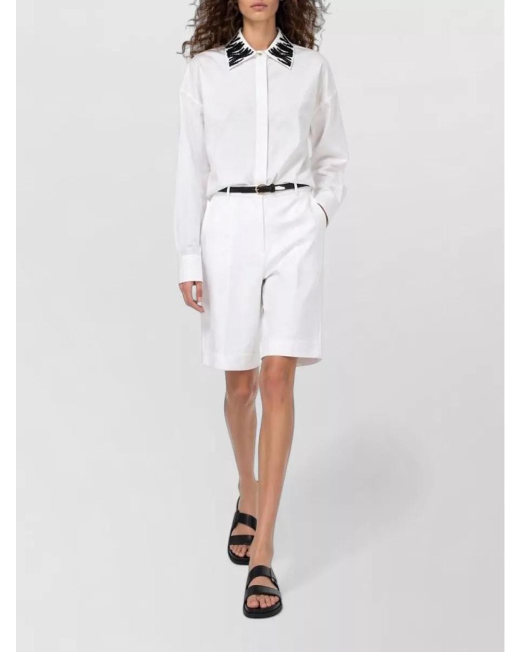 Max Mara White Crystal-Embellished Shirt