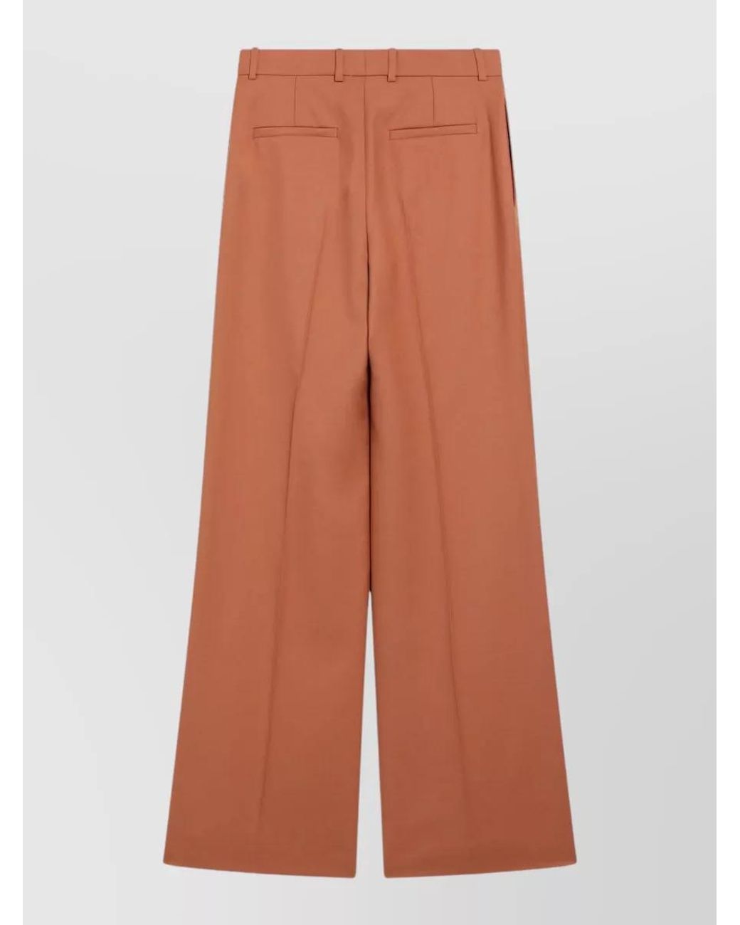 Chloé Brown Cotton High-Rise Flared Suit Trousers
