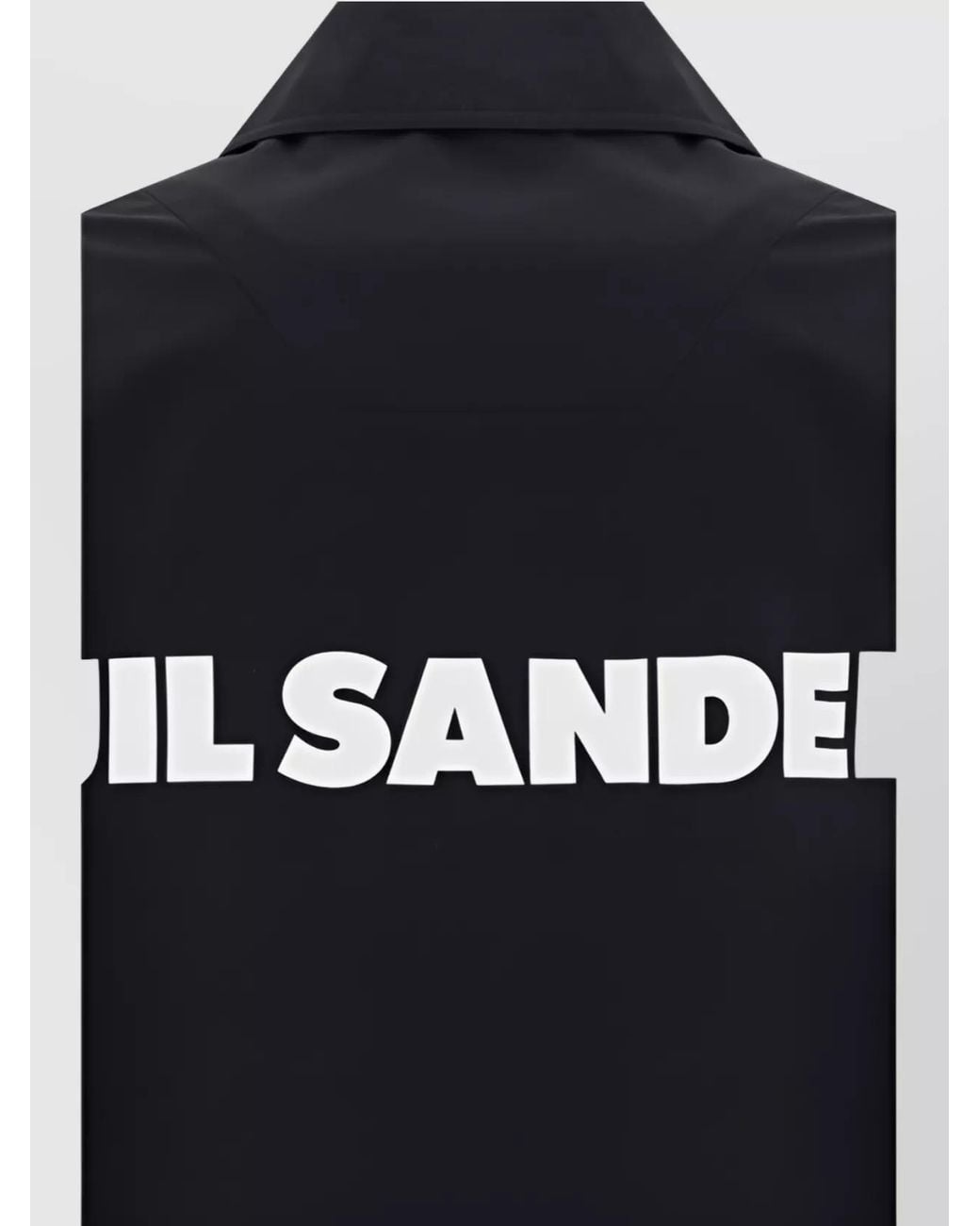 Jil Sander Blue Cotton Logo Print Loose Fit Jacket