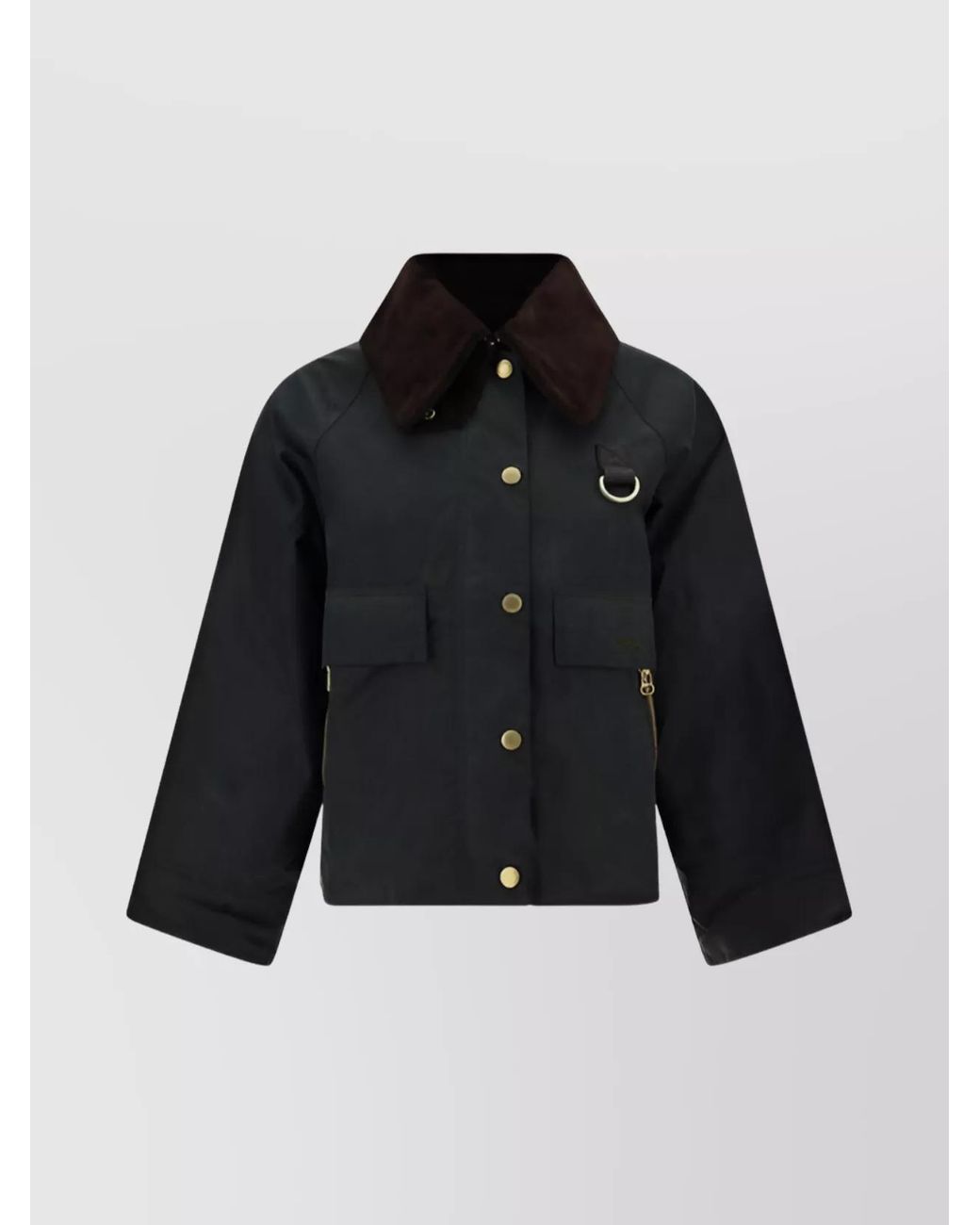 Barbour Black Cotton Wax Jacket-Tone Buttons