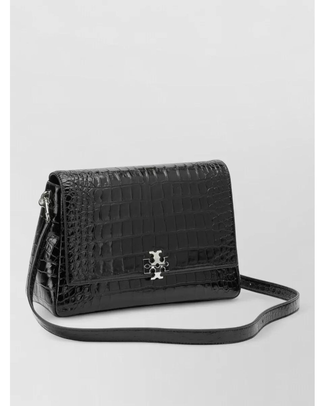 Tory Burch Black Eleanor Lamb Leather Clutch Bag