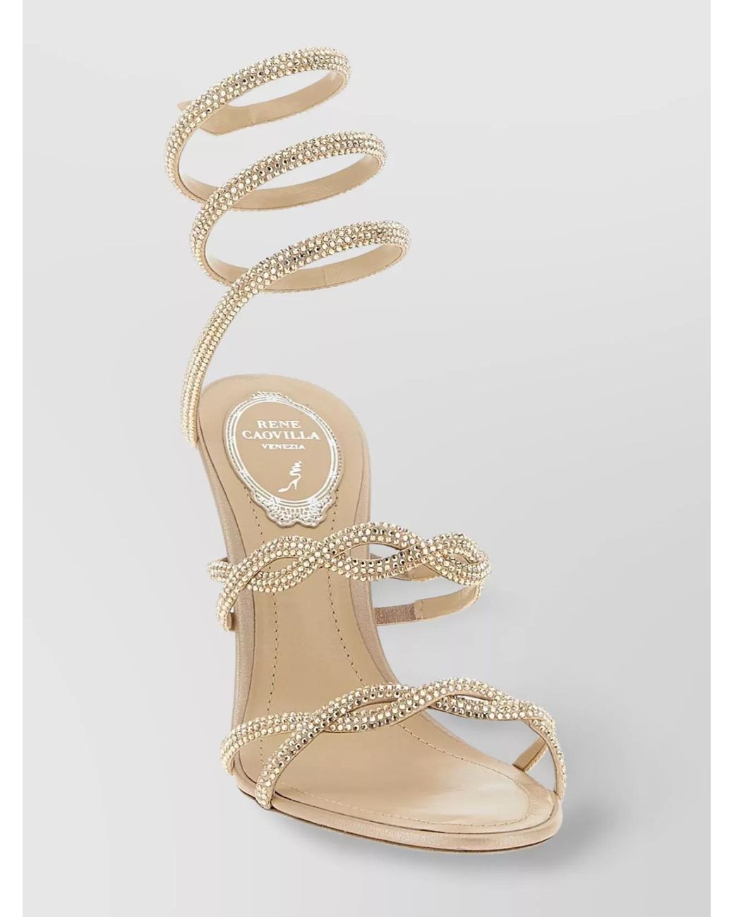 Rene Caovilla Natural Satin Braid Cleo Sandals