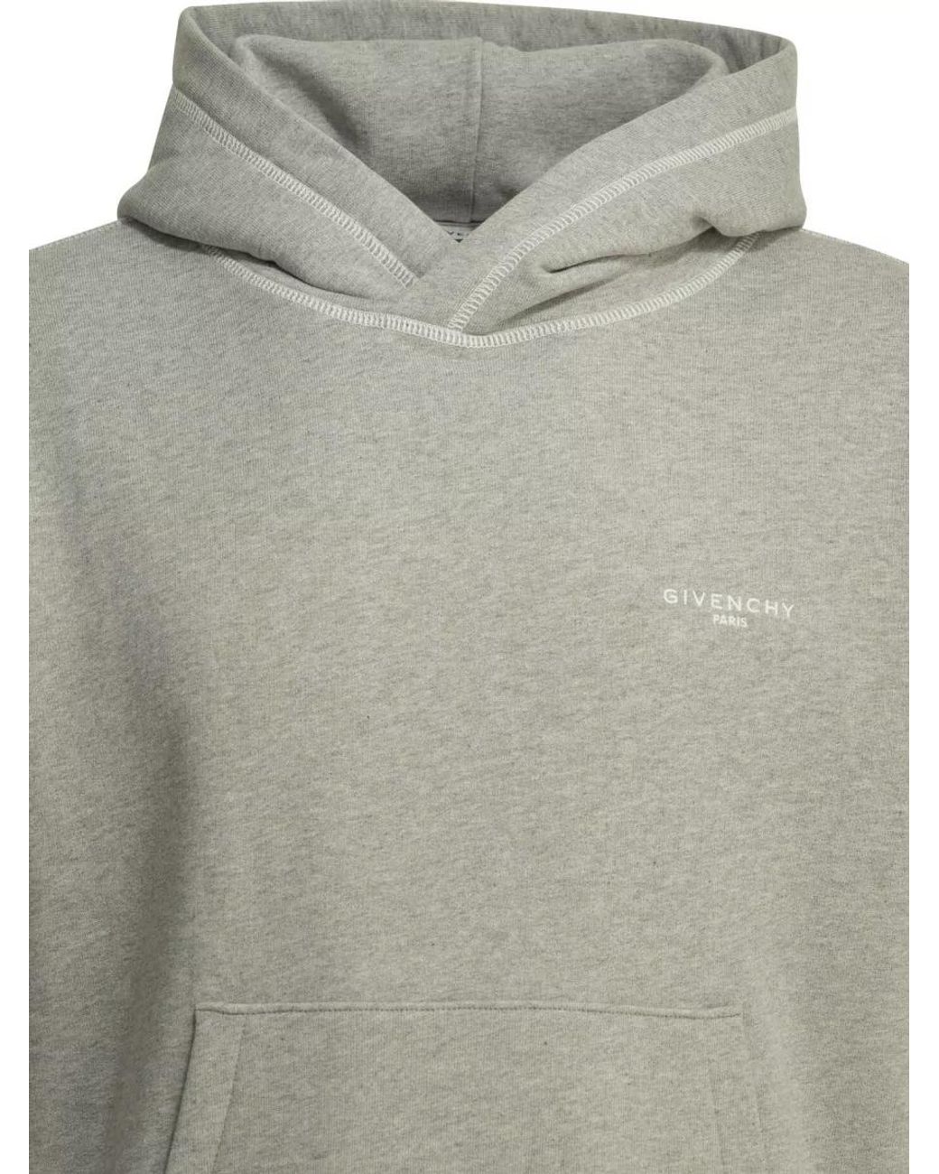 Givenchy Gray Cotton Relaxed-Fit Hoodie for men