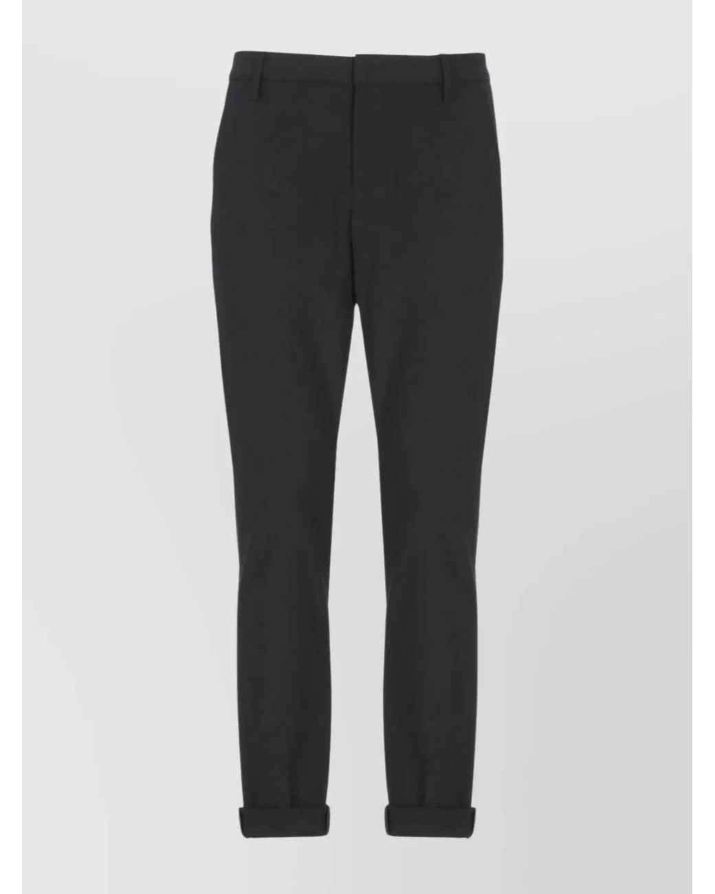 Dondup Black Straight-Leg Tailored Trousers for men